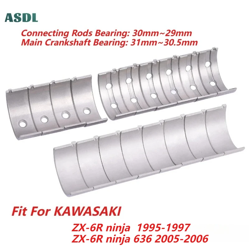 31mm 30mm +25 +50 +75 +100 Motor Connecting Rod & Crankshaft Tile Bearing for Kawasaki ZX-6R Ninja 600 Ninja636 ZX6R 1995-1997
