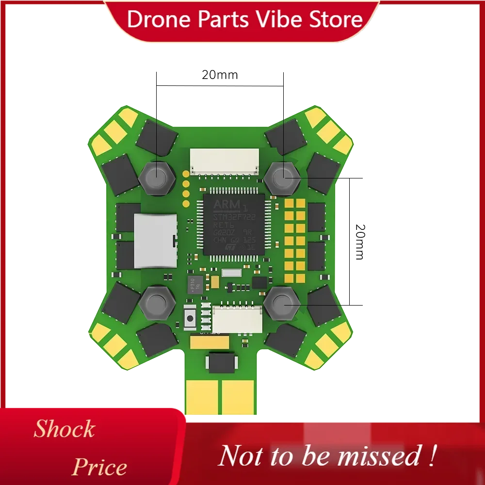 DP iFlight BLITZ Mini F7 E55R Stack with BLITZ Mini F7 V1.2 Flight Controller / BLITZ E55R 4-IN-1 2-6S ESC for for RC FPV Drone