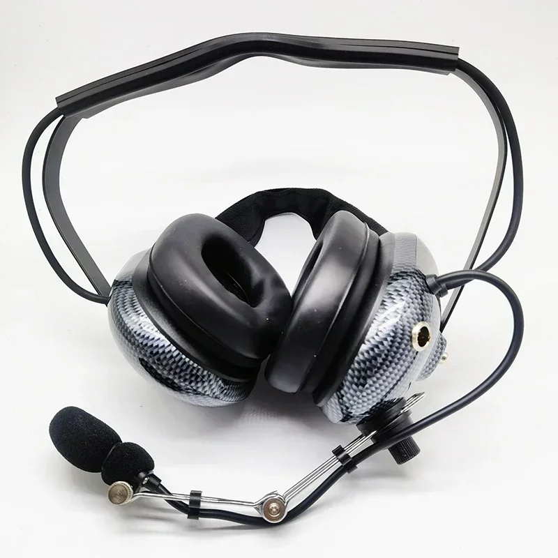 ‎H41-CF Carbon Fiber Aviation Helicopter Headphone Active Noise Cancelling Behind Head Headset for Motorola CP040 EP450 Radio