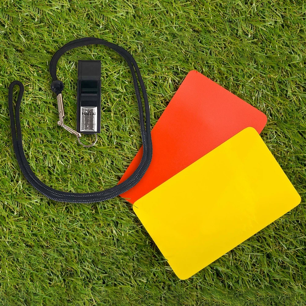 ชุดการ์ดผู้ตัดสินฟุตบอล นกหวีดฟุตบอล การ์ดสีแดงและสีเหลือง การ์ดเตือนผู้ตัดสินแบบพกพา มัลติฟังก์ชั่น ABS สำหรับกีฬาฟุตบอล