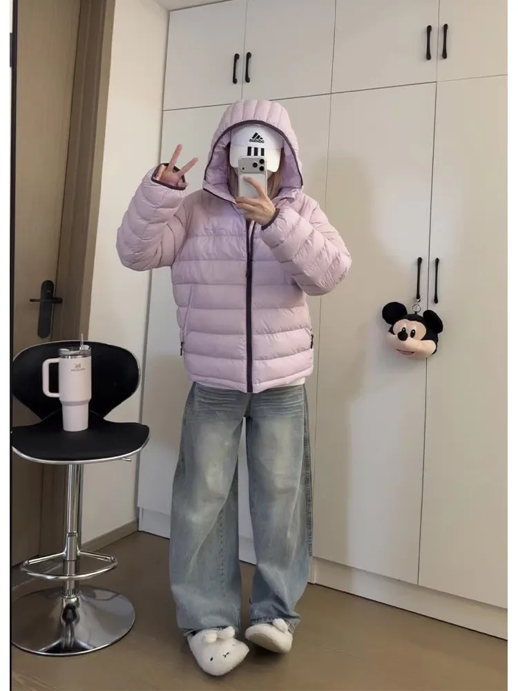 

Retro American Sle Women's Cotton Jaet Coat with Hood Commute Faion Warmth Simple Design Winter New Arrival Bone Inlet