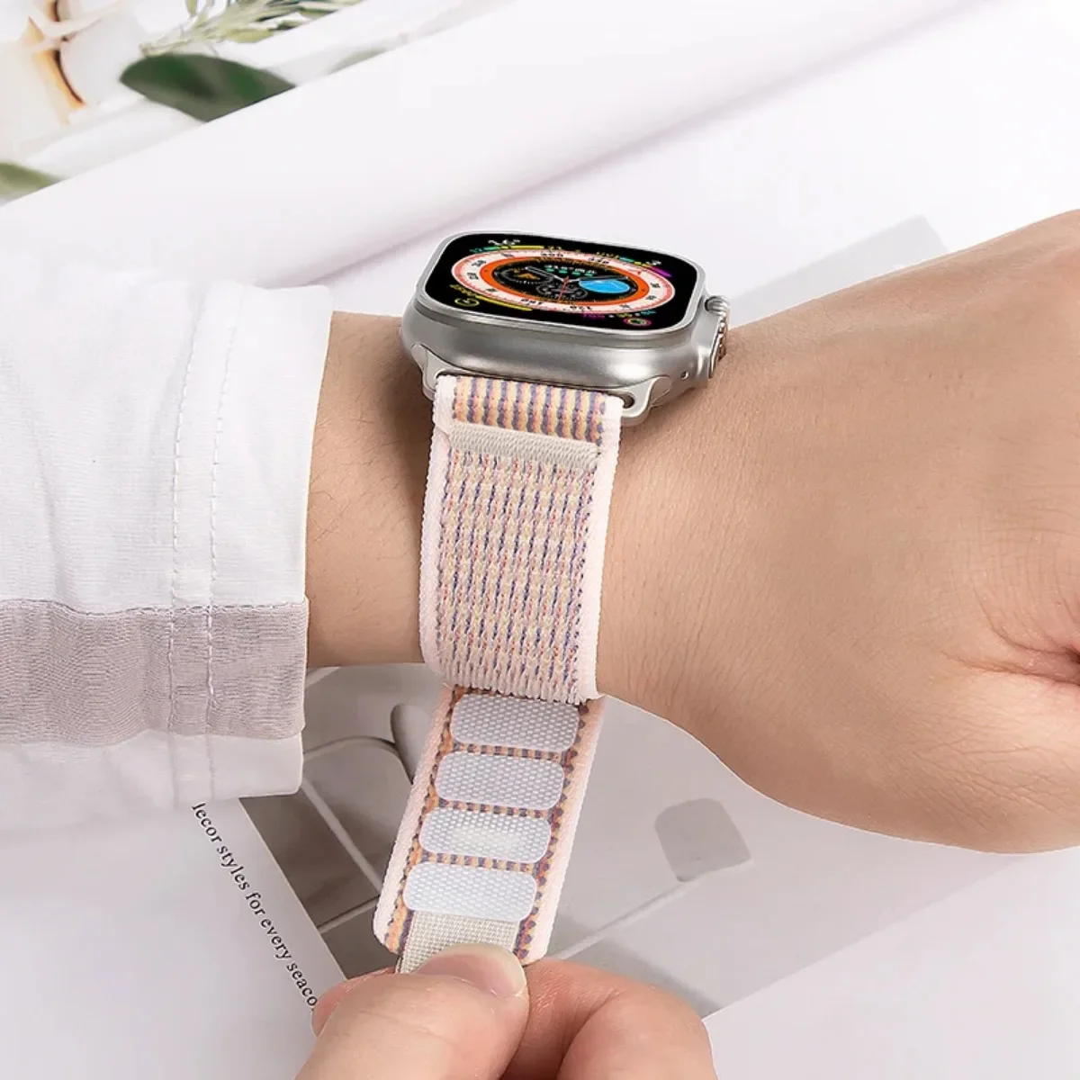 Nylon Band For apple watch band 49mm 44mm 40mm 45mm 41mm 42mm 44 45 49 mm correa bracelet iWatch Ultra series 7 6 5 3 se 8 strap image 3