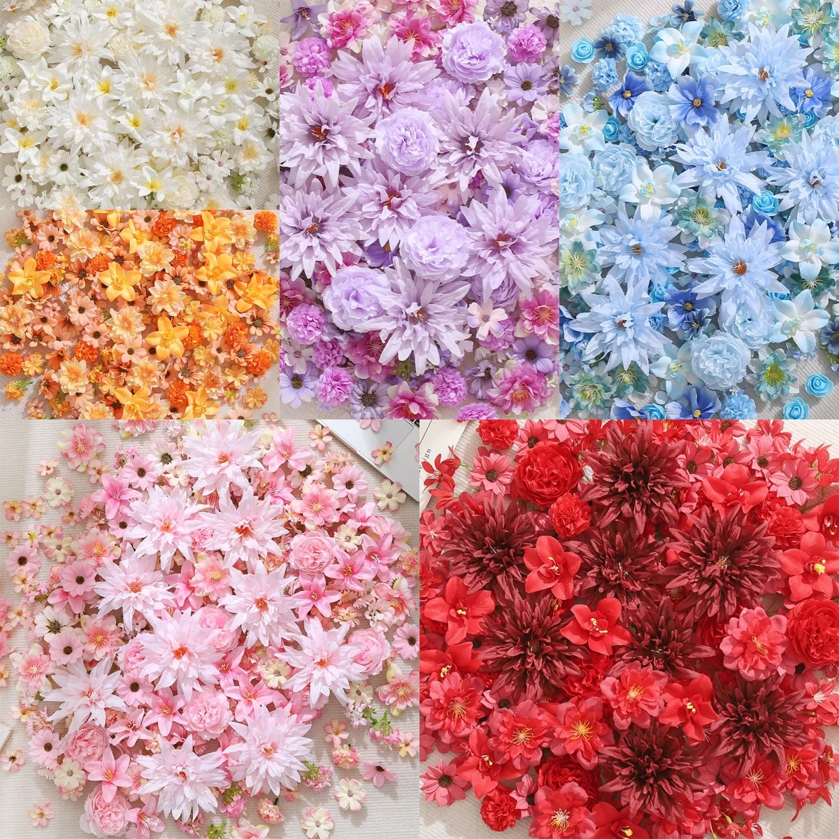 15/50 Stück Gemischte Künstliche Blumenköpfe Seidenrosen Kunstblumen für Hochzeit Braut Dekoration Heim-Deko Bastelbedarf Kranz Party-Zubehör