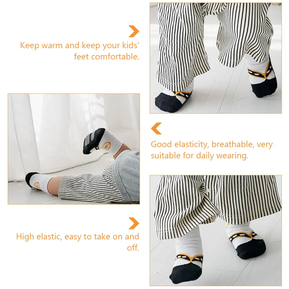 

2Pairs Kids Socks Cotton Kimono Style Breathable and Absorbent Soft Fabric Comfortable Fit for Toddlers Daily