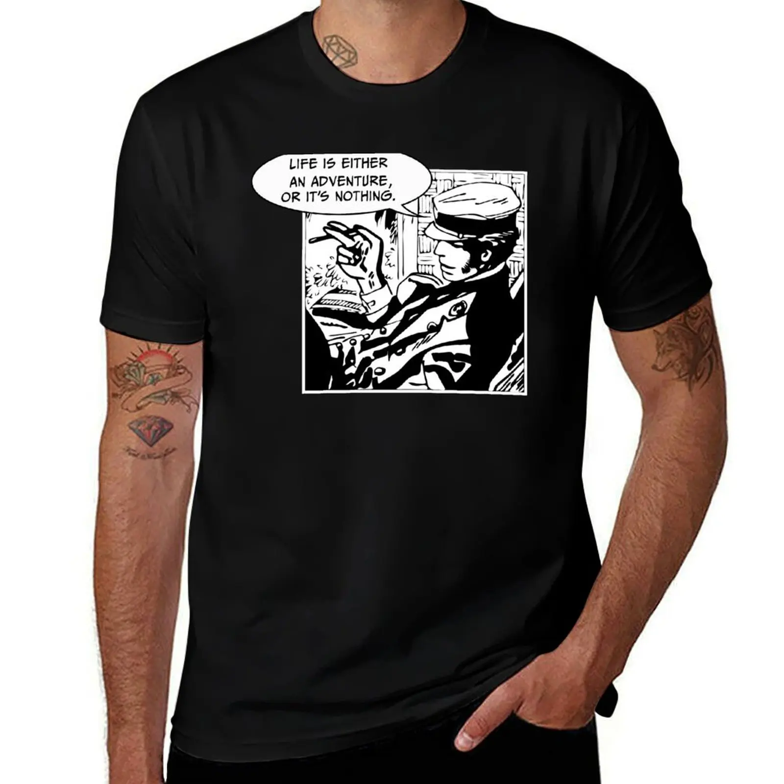 

Corto Maltese Comic Hero Wanderlust Adventurer Sailor Quote T-Shirt anime t shirts oversize cotton t shirts high quality