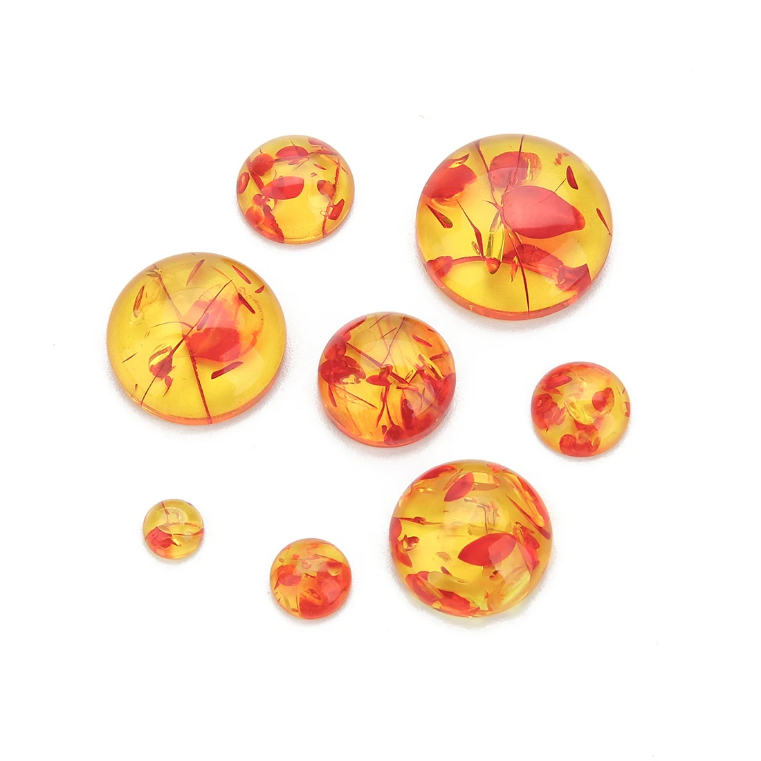 20 قطعة/الوحدة 6 8 10 12 18 20 مللي متر الجولة تقليد العنبر كابوشون لصنع المجوهرات راتنج مسطح كابوشون خواتم ذاتية الصنع قلادة