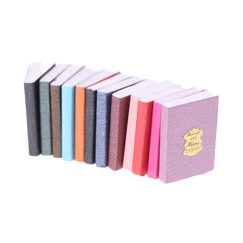 12Pcs/set Miniature Book Model Notebook Doll House Furniture Study Paper Decor Accessory Cute Hot Decoration For 1:12 Dollhouse