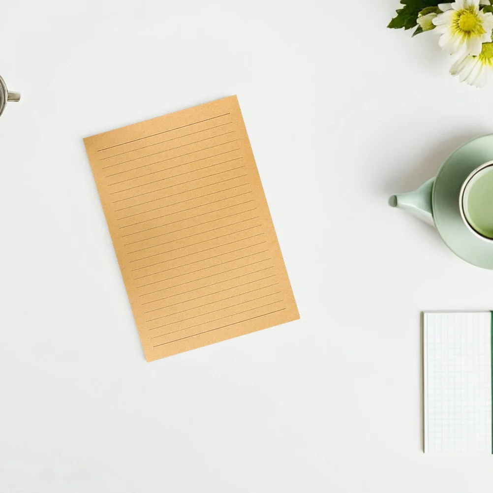 

50 шт., крафт-винтажная бумага для письма, канцелярские принадлежности в стиле ретро с подкладкой для букв, эскизов, каллиграфии, приглашений, стихи