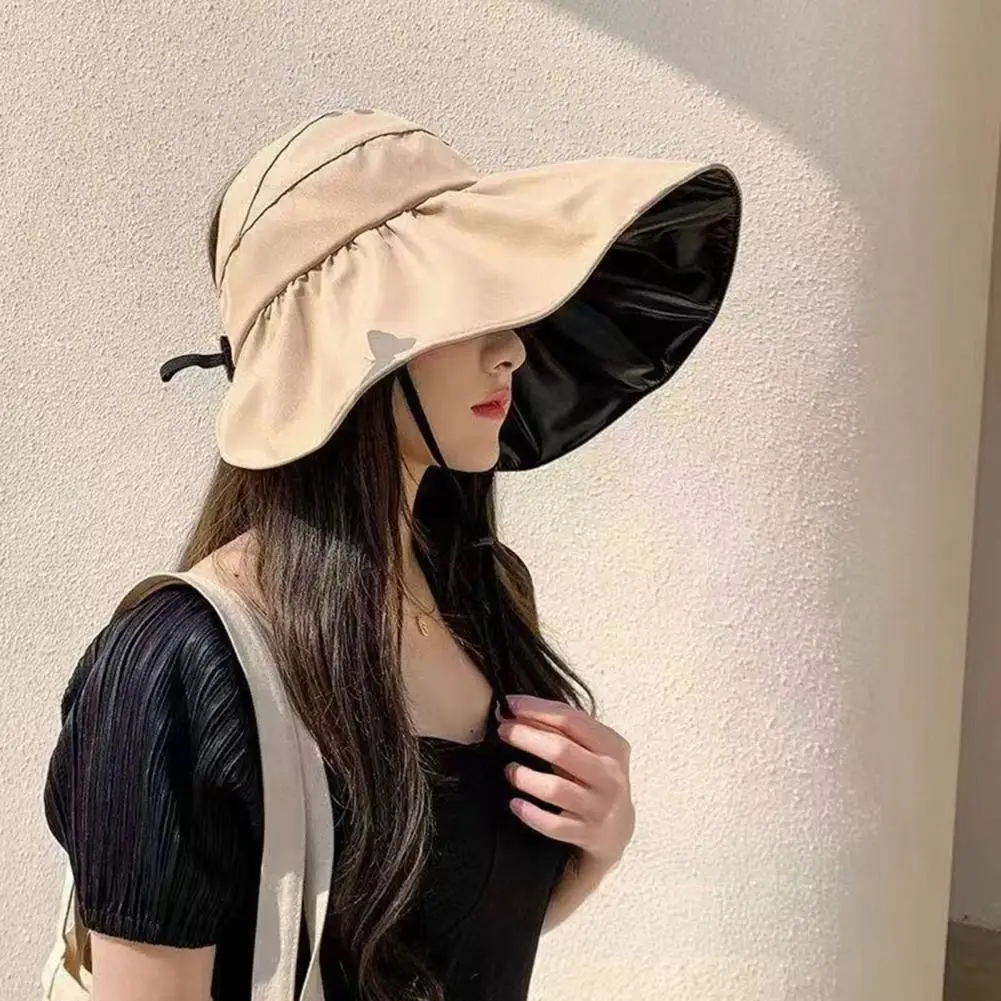 Immagine 6: Cappello da sole UPF 50 con visiera aperta, protezione solare UPF 50, tesa larga, leggero e pieghevole, ideale per viaggi estivi da donna