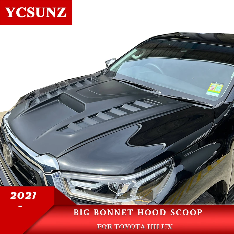 ABS Supper Big Bonnet Hood Scoop For Toyota Hilux 2021 2022 Double Cab car Accessories YCSUNZ