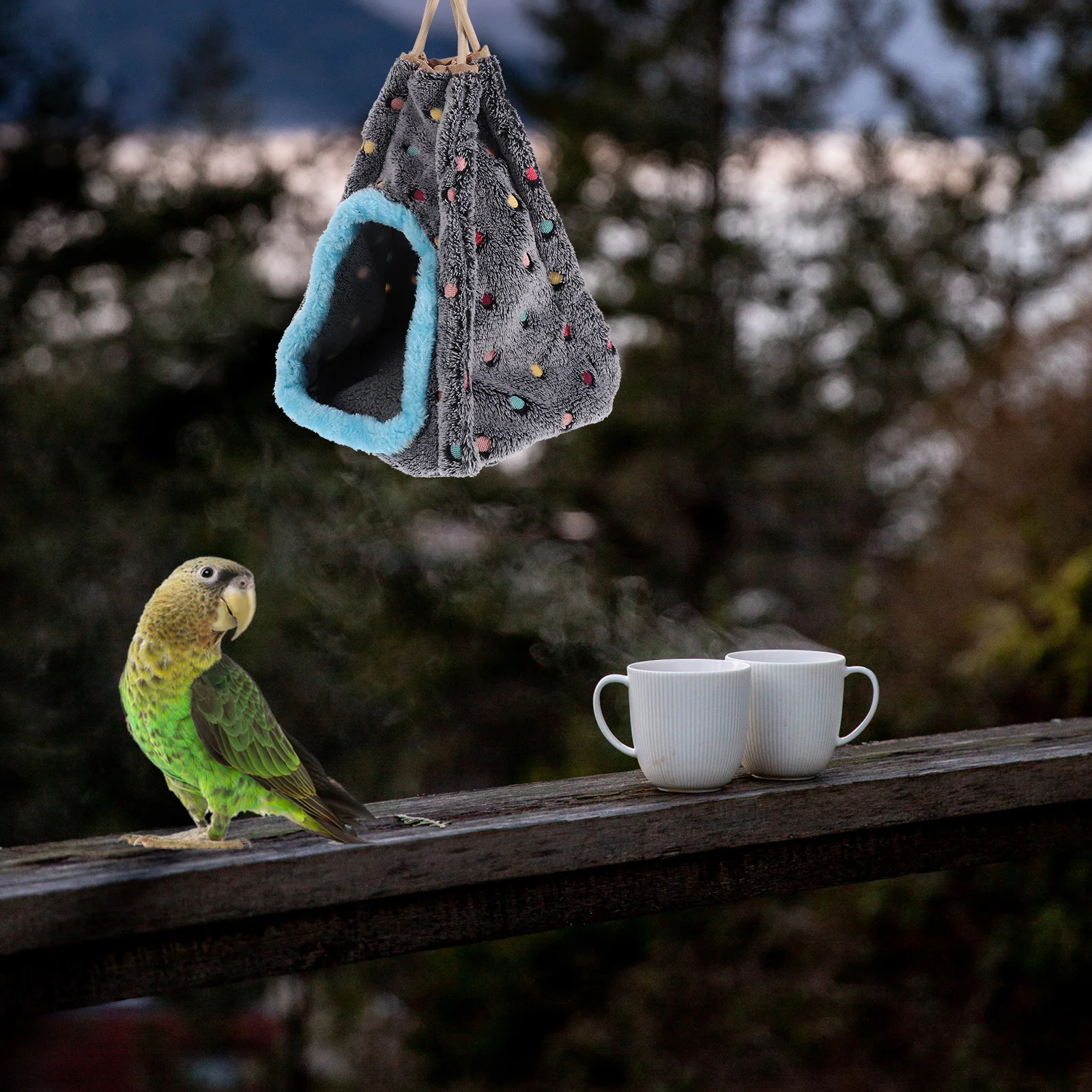 

Bird Nest Cotton Hammock Hanging Sleeping Bed Warm Cozy Snuggle Hut for Canaries Parrots Small Pet Birds Cage Accessory