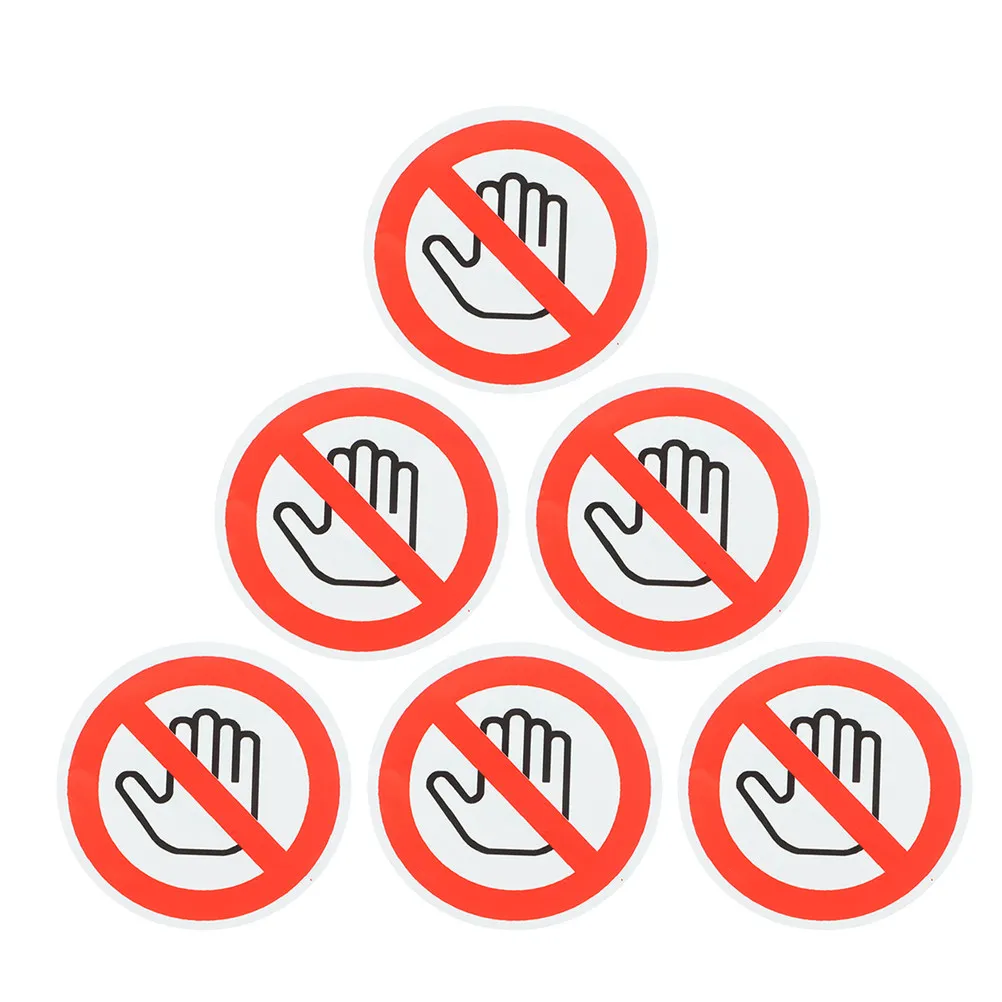 

6Pcs Do Not Touch Warning Stickers Safety Labels for Machinery Peel and Stick Vinyl Decals Industrial Workshop Home Use