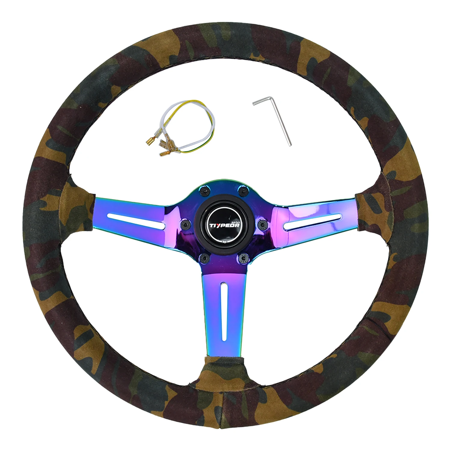 

Tiypeor 350mm suede Camouflage Drift Game modified Steering Wheel