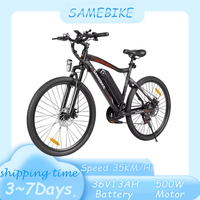 SAMEBIKE SY26-II LED Light Electric Bicycle 500W Motor 36V13AH Lithium Battery E-Bike 26 Inch Tire Outdoor Riding Electric Bike