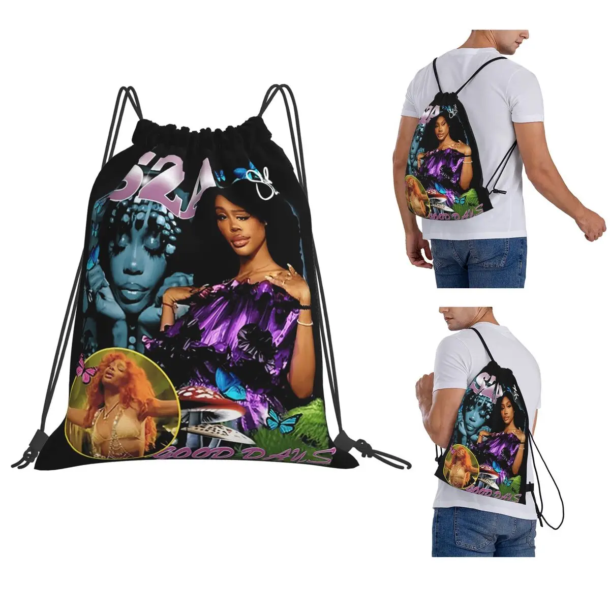 SZA Album Classic Backpacks Portable Drawstring Bags Sports Bag Book Bags for Travel School