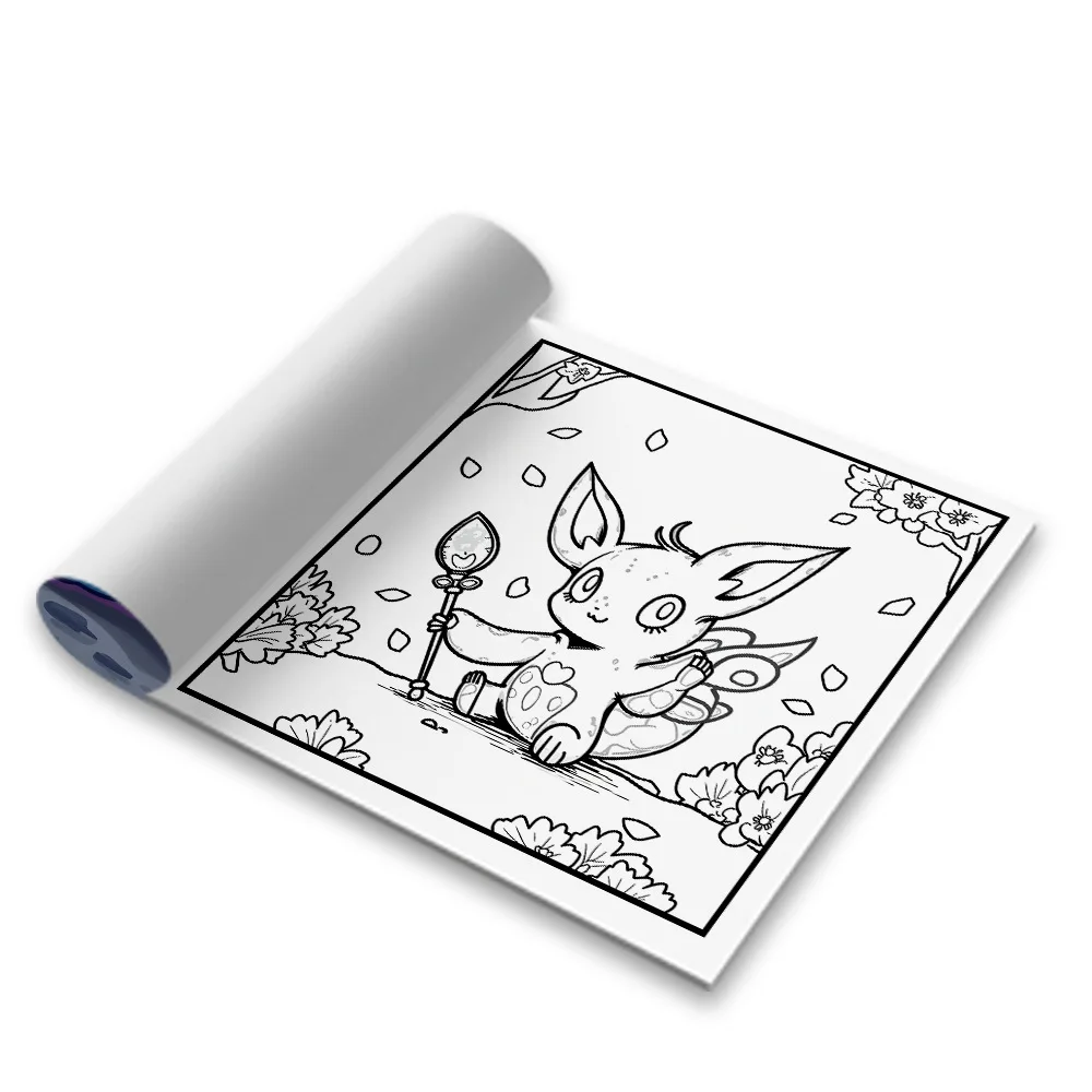Mysterrious Little Monster Coloring Book Cute Gothic Spooky Creature Night Forest Stress Relief Drawing Book