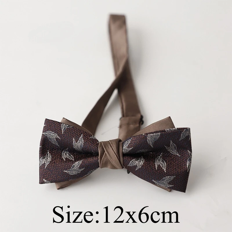 Handmade Vintage Simple Feather Men's Bow Tie, Korean Style Elegant Formal Suit Accessory Available in Navy and Wine Red Present