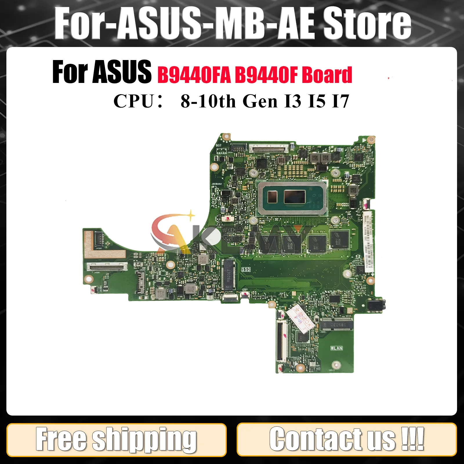 

B9440FA Материнская плата для ноутбука ASUS ExpertBook B9440F B9440FA Материнская плата для ноутбука с процессором I3 I5 I7 100% тестирование ОК быстрая доставка