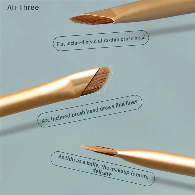 Upgrade Eyeliner Eyebrow Brush Slanting Flat Sickle Blade Eyeliner Brushes Wool Fiber Eye Brow Contour Professional Makeup Tools