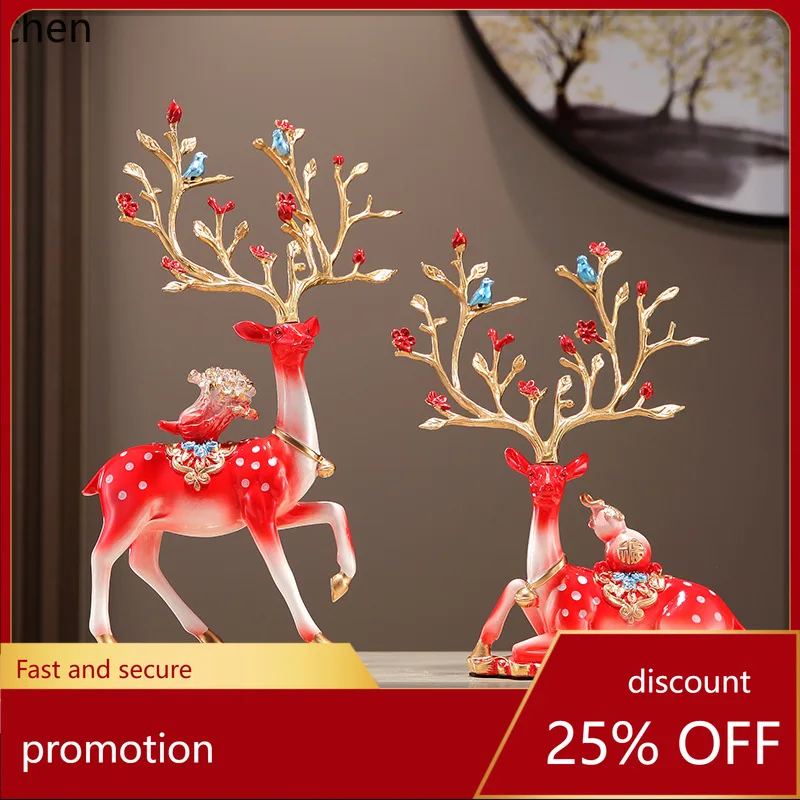 

Фигурка оленя Zml Lucky Deer & Plum Blossom Deer - украшение для гостиной, тумбы под телевизор, винного шкафа, прихожей - подарок на новоселье.