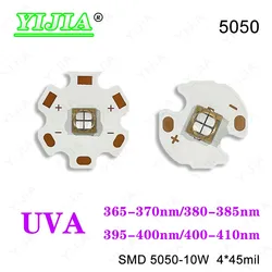 SMD5050 Deep UV 10W 12W LED Chips UVA 365nm 370nm 380nm 395nm 410nm Diodes With 16mm 20mm Plate For Mosquito Trap Solidification
