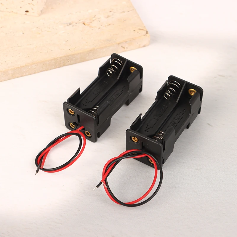 2Pcs AA/AAA Battery Holder 6V For 4 X AA Batteries Black Plastic Storage Box AAA Battery Case Dual Layers With Wire Lead image 4
