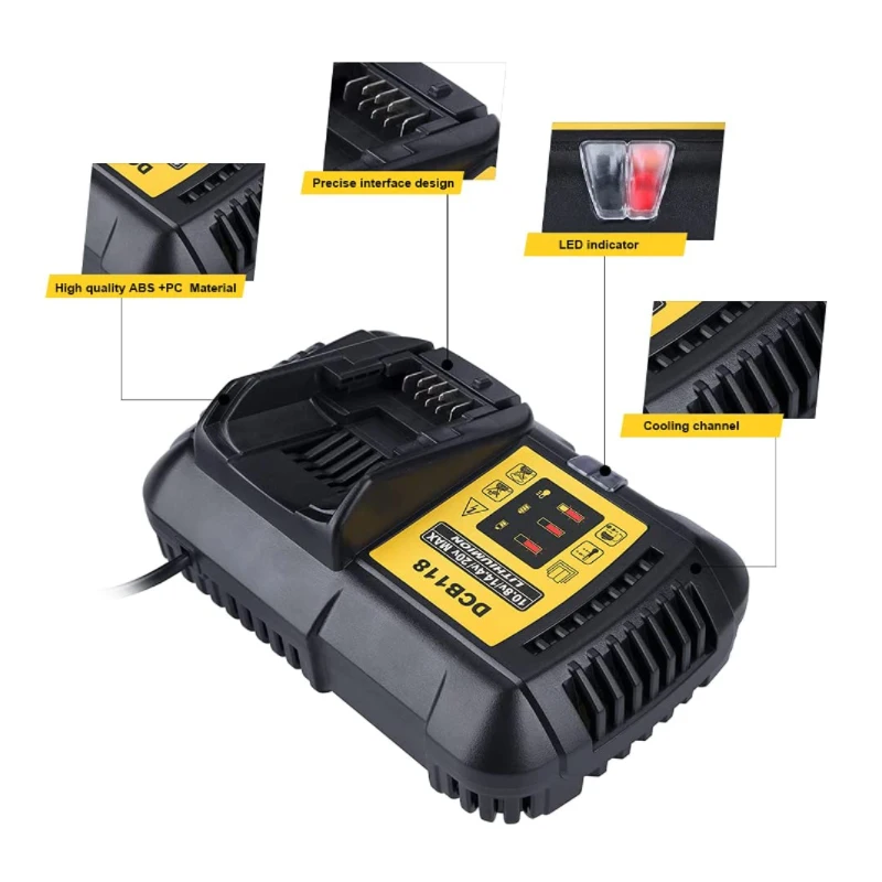 Ładowarka DCB118 do baterii Dewalt 10.8V 12V 14.4V 18V 20V DCB200 DCB101 DCB115 DCB107 DCB105 DCB140 & DCB112