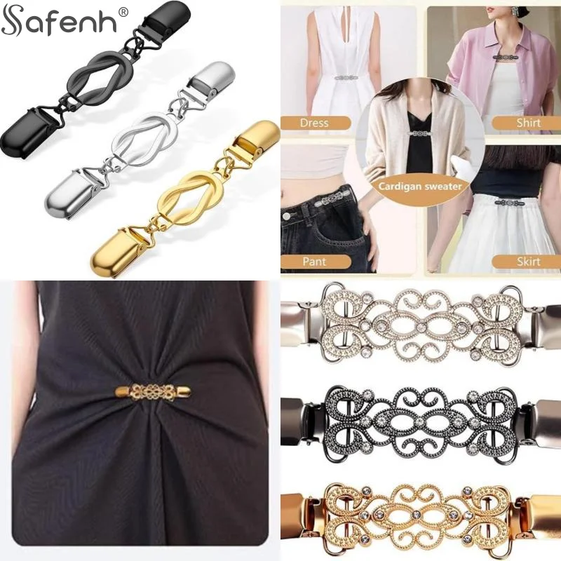 3/4/6Pcs Retro Vintage  Sweater Clips Cinch Clip For Variety Of Shirts Cinches Shawl Clips Sweater Clips Scarf Buckle