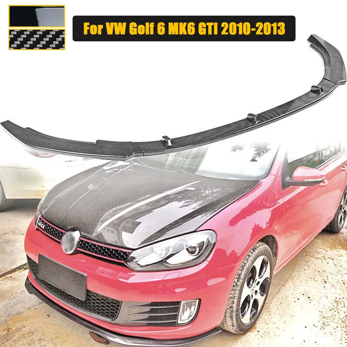 

Golf 6 Front Bumper Lip Side Splitter Body Kit Guard Deflector Cover For Volkswagen VW MK6 GTI 2010 2012 2013 Car Accessories