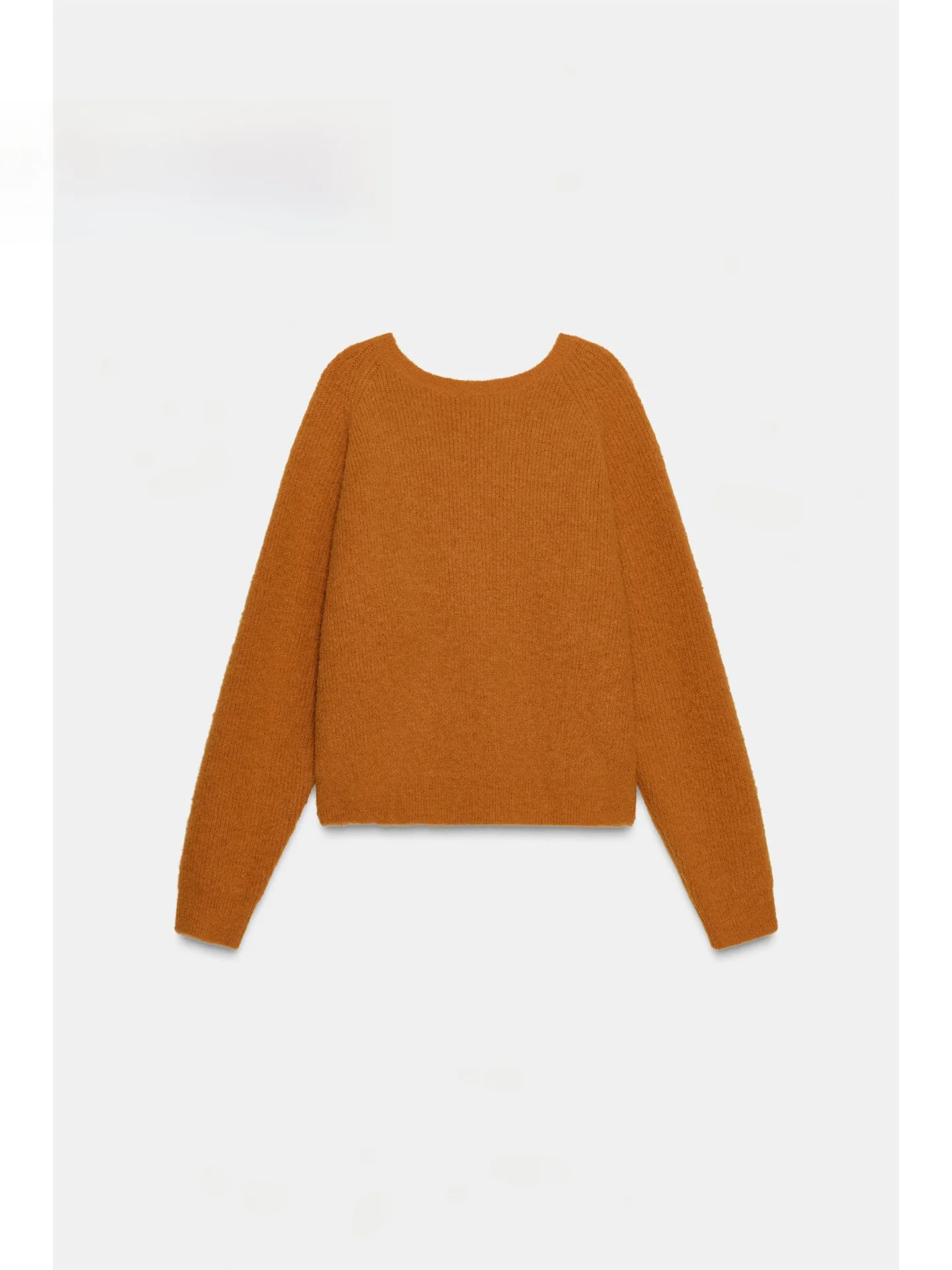 سترة نسائية محبوكة مستديرة لشتاء 2025 سترة ناعمة بعقدة با ديكور فضفاض مناسب غير رسمي بطول ort #1