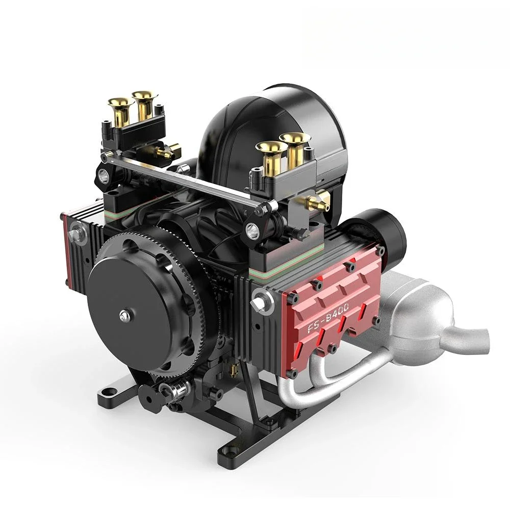 

Miniature horizontally opposed four-cylinder engine model toy