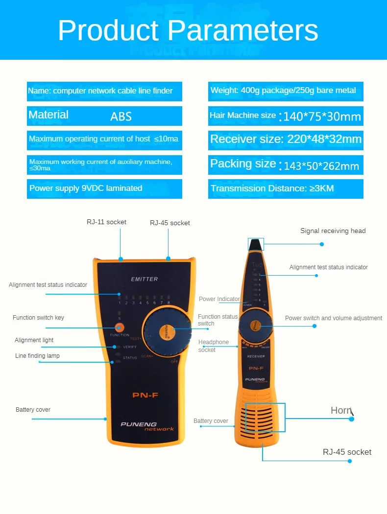 Imagem -05 - Rede Cabo Checker Poe Tester Anti Interferência Networking Finder Pn-f Yh-pn-f
