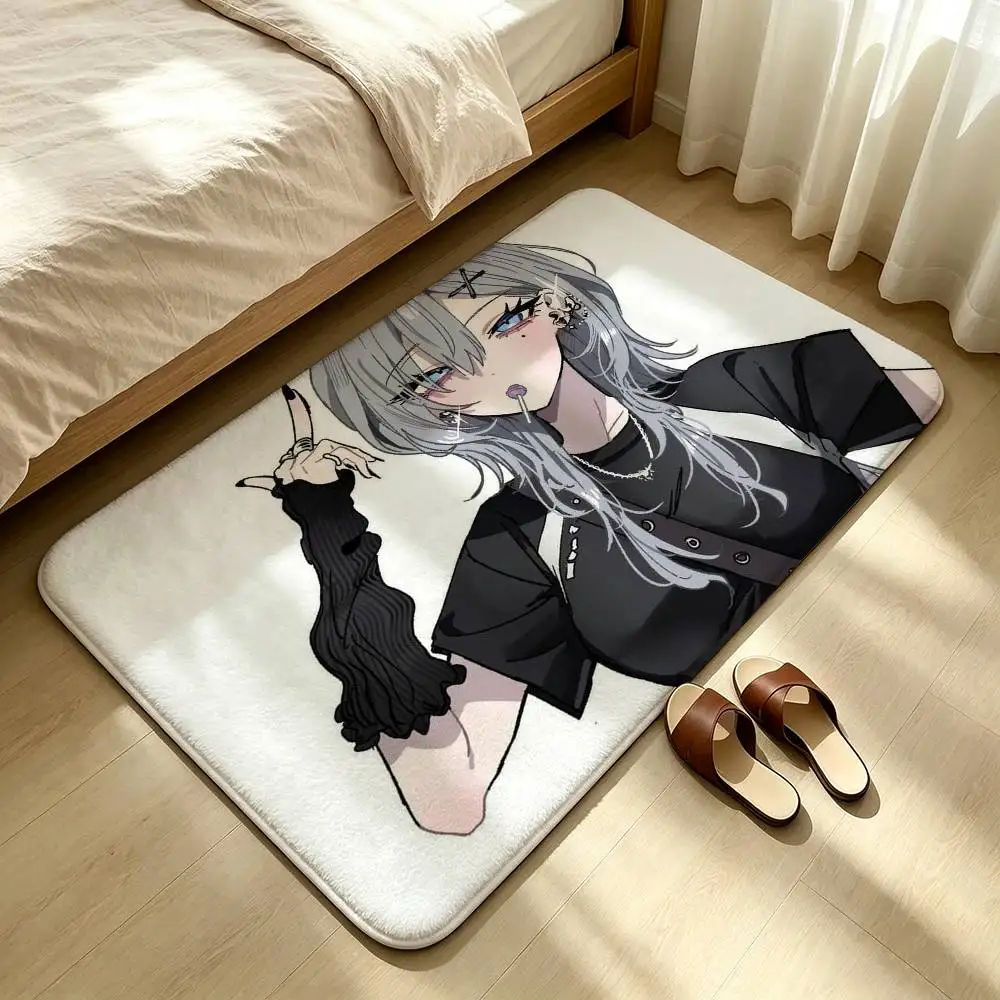 Haimiya-senpai wa Kowakute Kawaii Manga Shower Room Absorbent Small Floor Mat Soft Comfortable Decorative Foot Mat