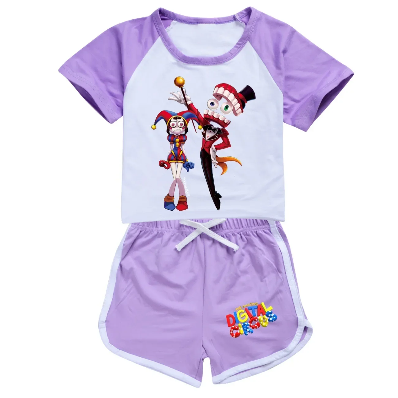 Digital Circo Ropa Kids 2024 Summer T-shirt Baby Girls Pomni Jax Clothes Boys Short Sleeve Tops Shorts 2pcs Suti Children's Sets