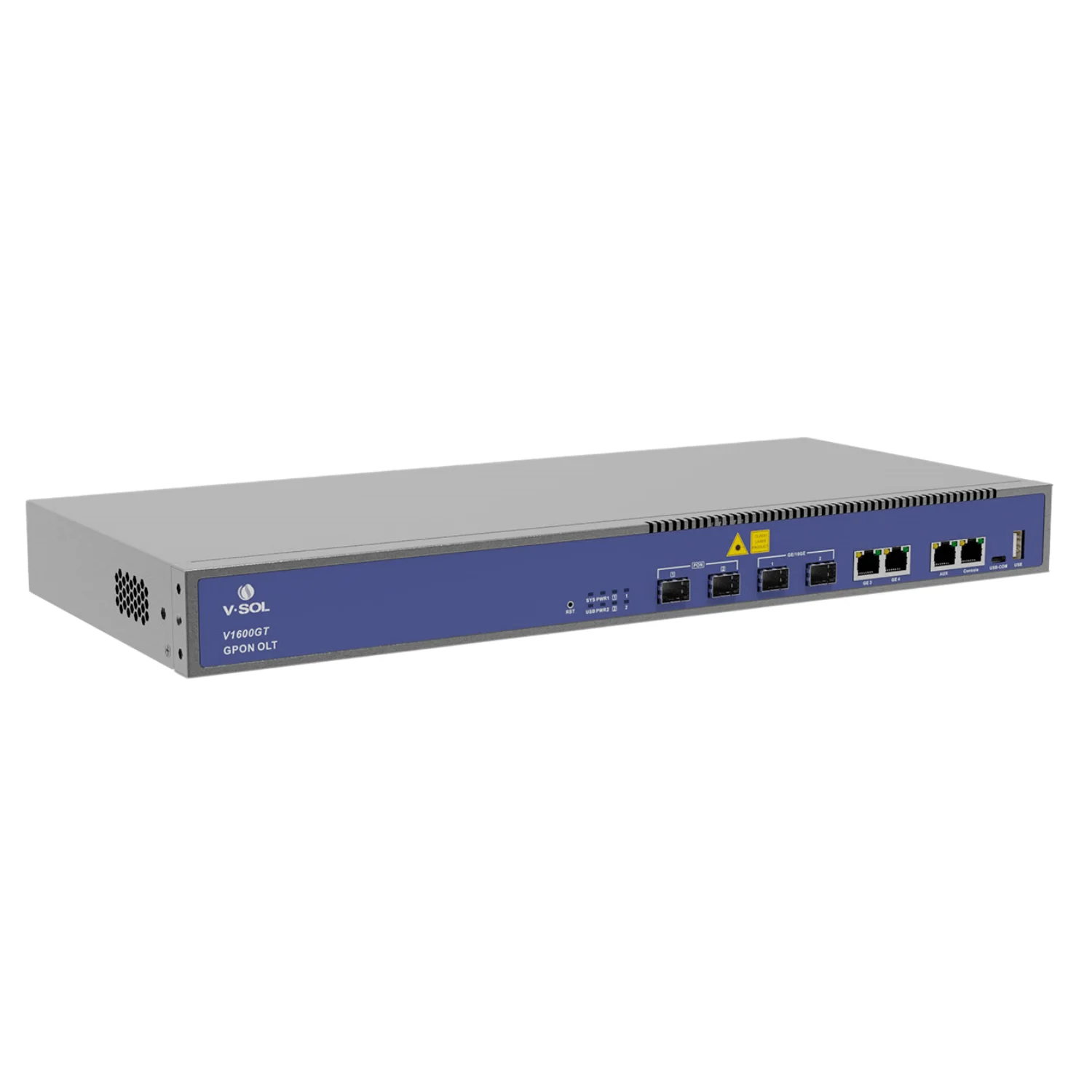 VSOL V1600GT 2 Port GPON OLT, Compact 1U Rackmount Optical Line Terminal for FTTM & Low-Density FTTH, Supports 256 ONUs