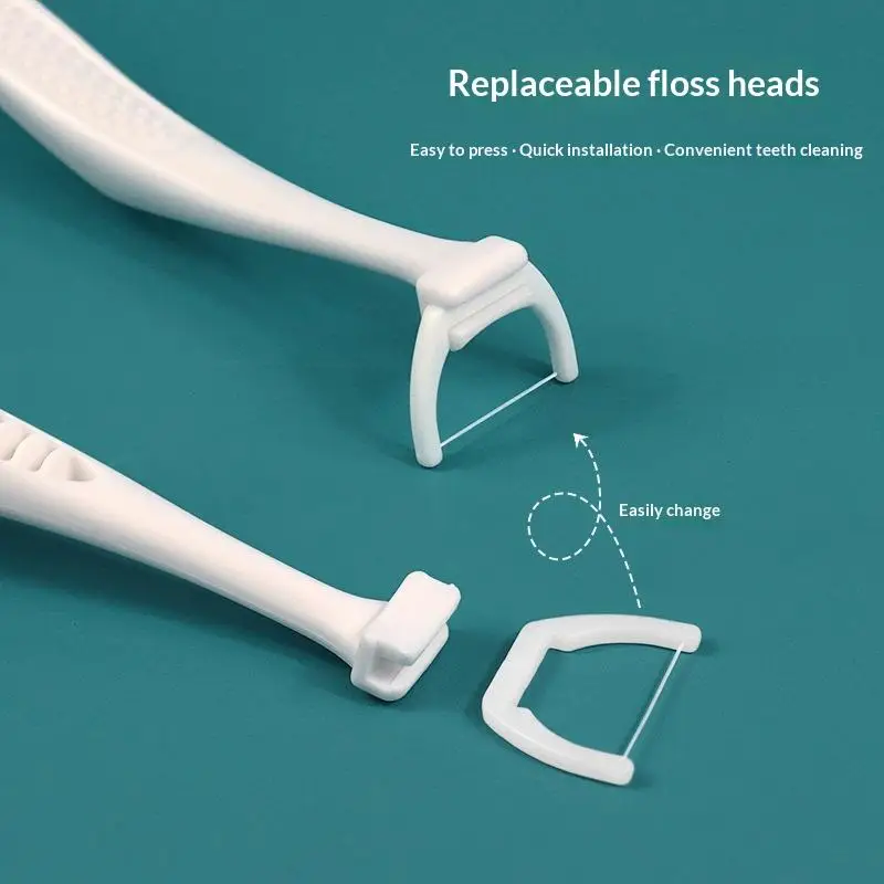 Replaceable Dental Floss Sticks Oral Cleaning Reusable Floss Sticks Dentist Teeth Sticks Oral Care Hygiene Toothpick Tools