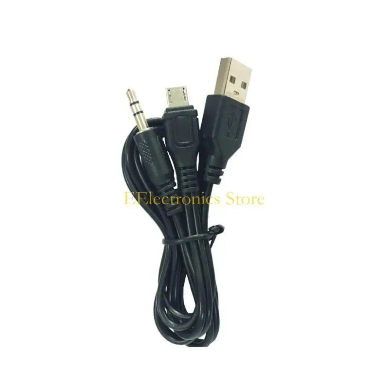 B03C Multiple Purpose MicroUSB 5Pin to Auxes 3.5mm Y Cable for Sound Transmission and Power Supply