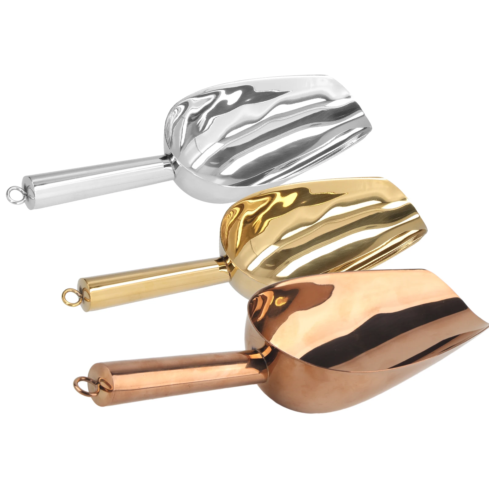 Ice Scooper Stainless Steel U Shaped Sturdy Food Grade Ice Bucket Scoop for Home Hotel Restaurant Ice Bucket Scoop Kitchen Tools