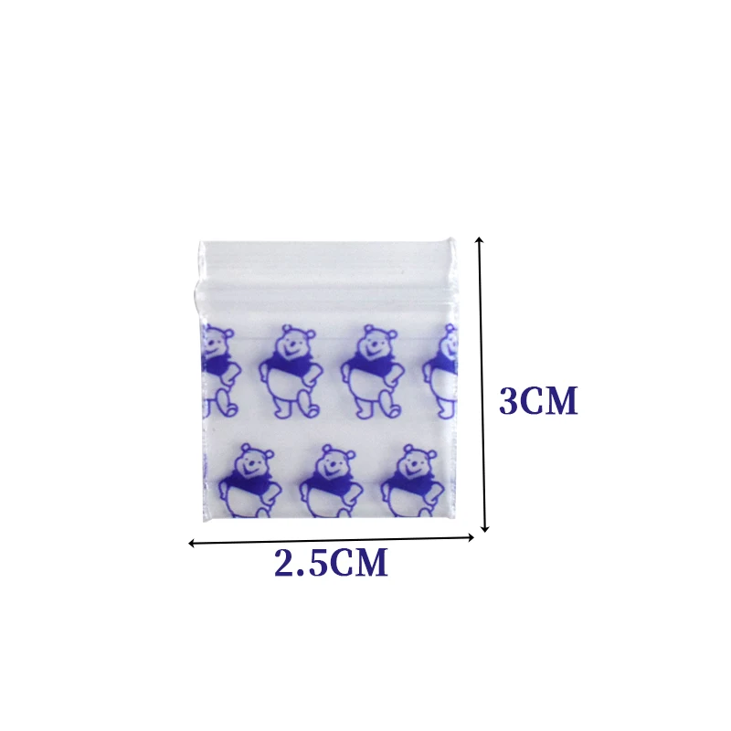 100pcs 2.5x3cm Small Resealable Foil Zip Lock Edibles Smell Proof Ziploc Packaging Plastic Bag Mini Beuh Pouches Sachets Baggies