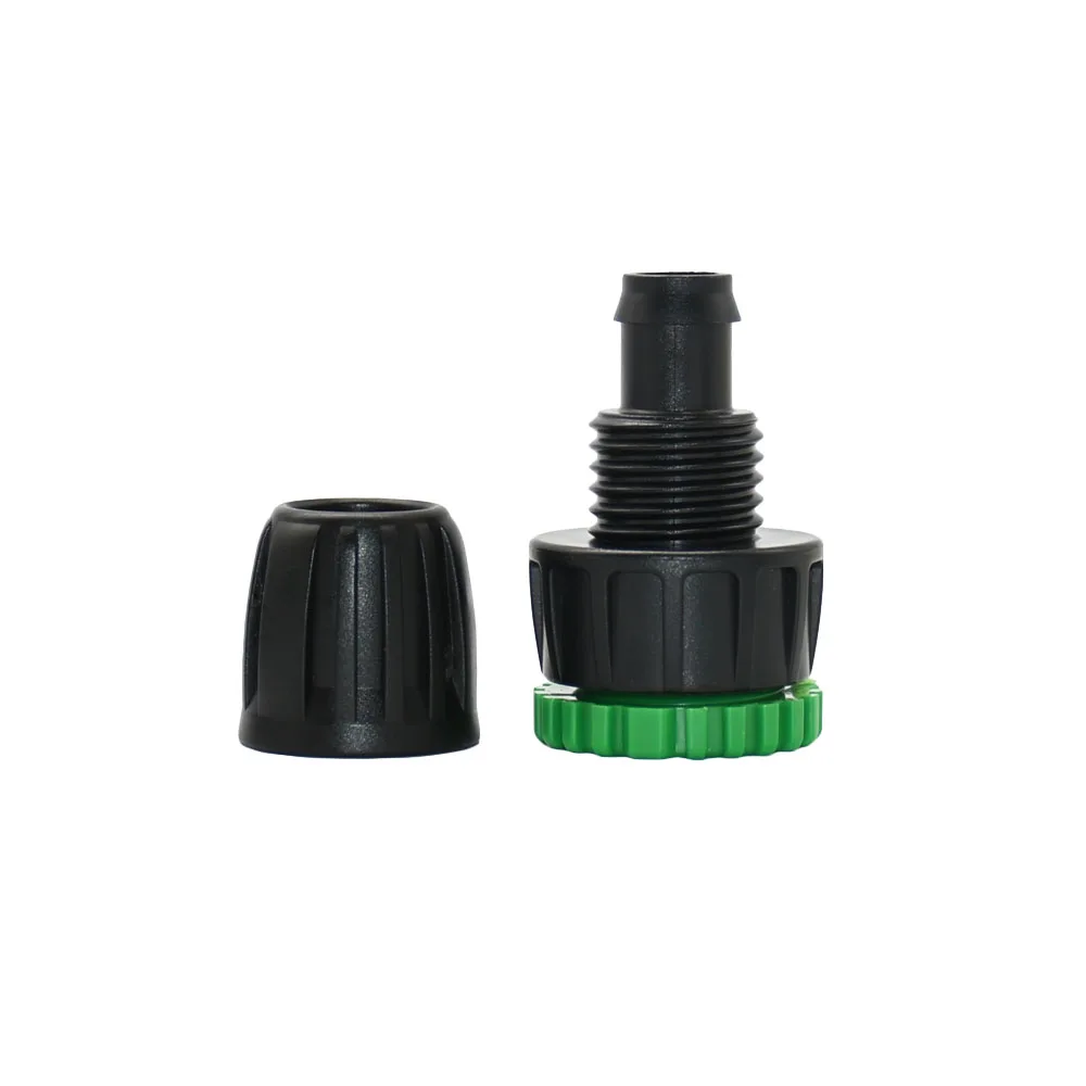 Adaptador de sistema de riego por goteo, rosca hembra a manguera de 4mm, 8mm, 16mm, Conector de lengüeta de manguera de 1/2, 3/4, 1/4, 3/8 pulgadas