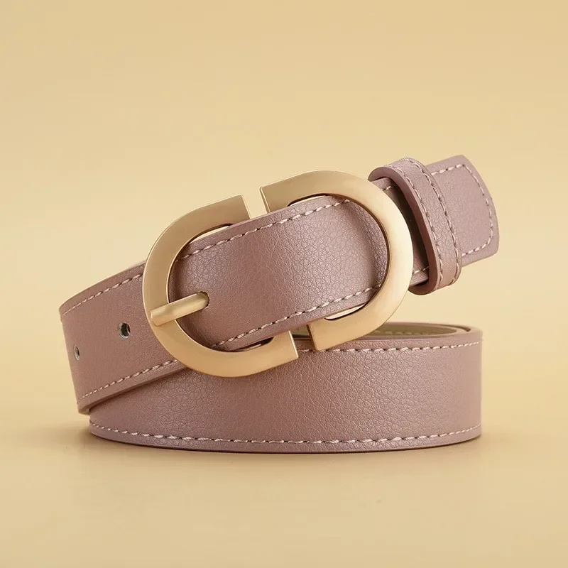 

Trend Gold Oval Buckle Belt Casual Versatile Cheap Belt Pair with Jeans, Gift for Mother or Girlfriend Belt for Women