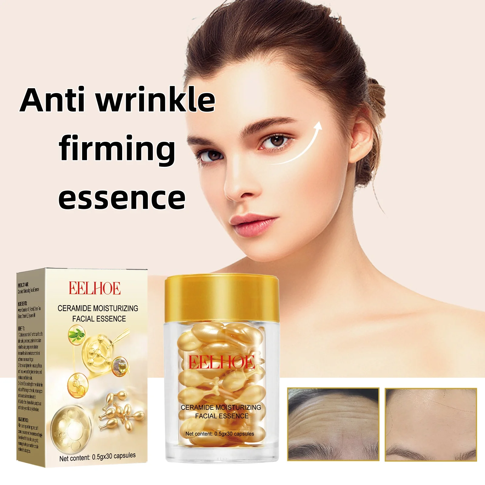 Retinol Anti Wrinkle Essence Capsule Facial Firming Serum Reduces Fine Line Brighten Skin Hydrating Moisturize Face Care Product