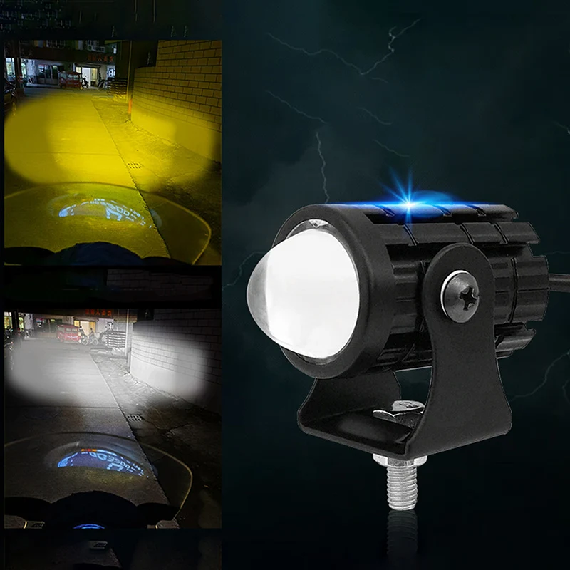 

Dual Color Motorcycle LED Headlight Fisheye Lens LED Motorcycle Light