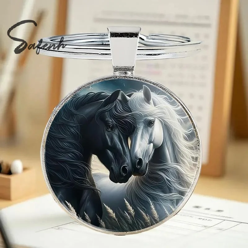 1Pcs 2D Flame Accent Charm Horse Keychain, Bag Decorations, Backpack Accessories, Party Souvenirs, Chinese New Year Gifts