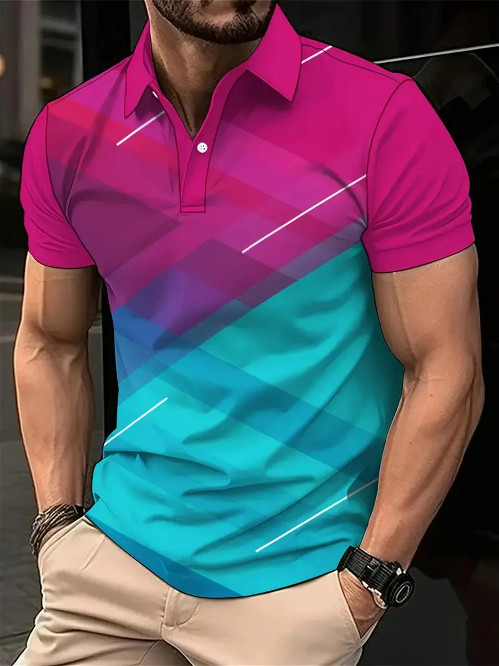 Breathable and Quick Drying Badminton Tennis Lapel Sports Short Sleeve Golf Jersey Summer Fashion Sports Casual Men\'s Polo Shirt