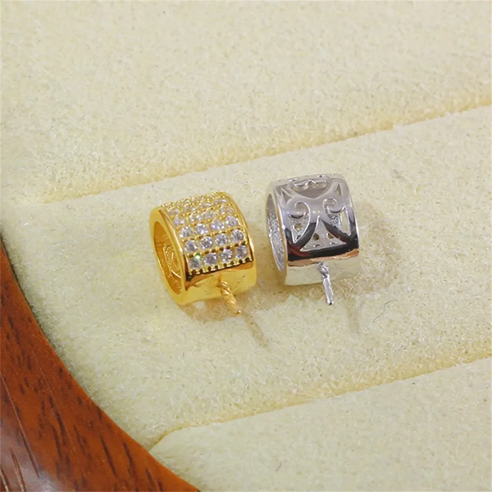 

S925 Sterling Silver Pearl Pendant Setting, DIY Empty Bezel Cup Jewelry Supplies for Craft Making, Hollow Prong Pendant Findings