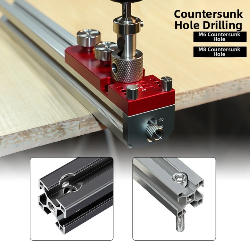 Precision Aluminum Profile Hole Locator Simplify Drilling Accuracy Wood Dowel Punch Locator Aluminum Pocket Hole Jig