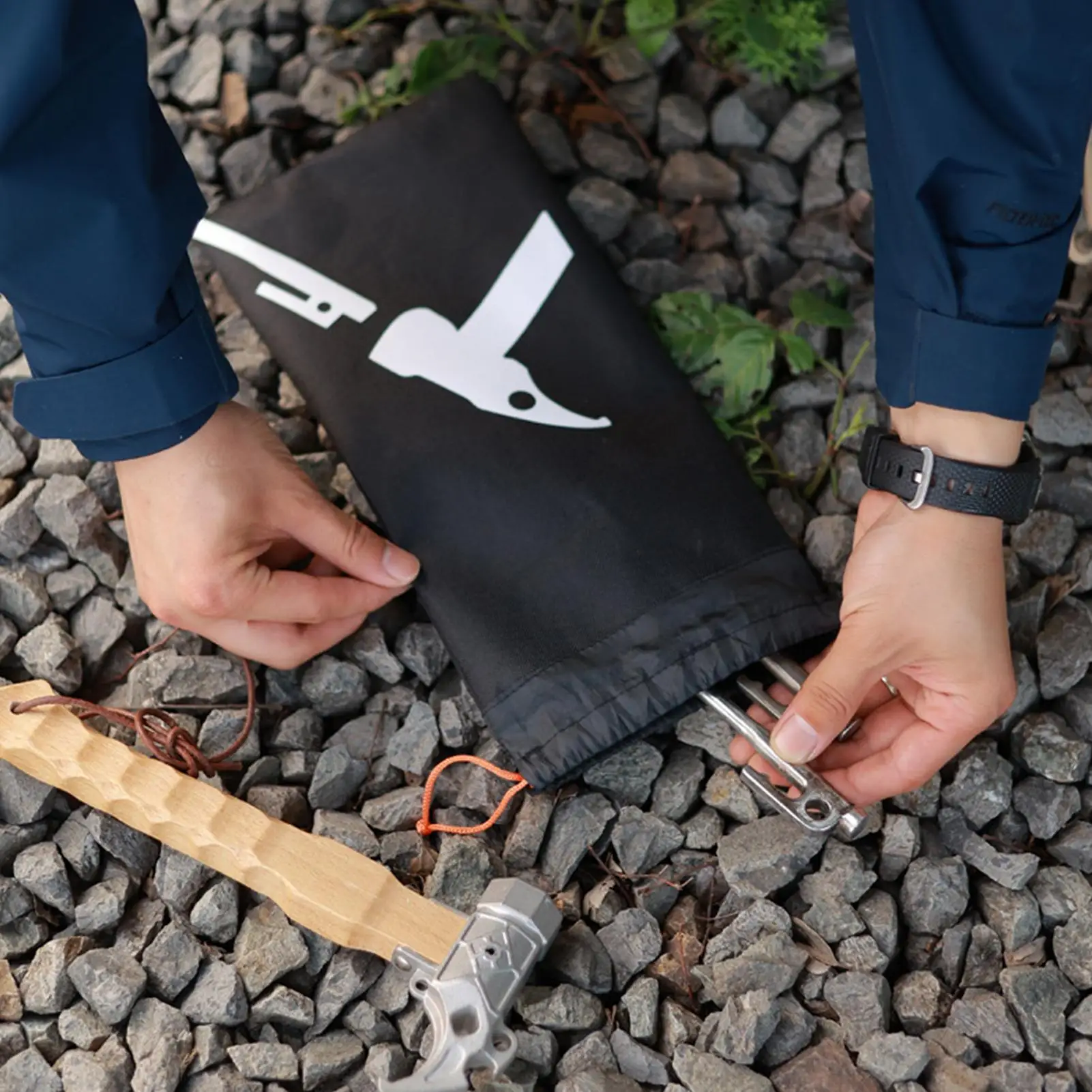 Tent Pegs Bag Ground Stake Bag Oxford Cloth Drawstring Pouch For Ground Nail Storage Compartments Beach Snow Sand Canopy Tarp