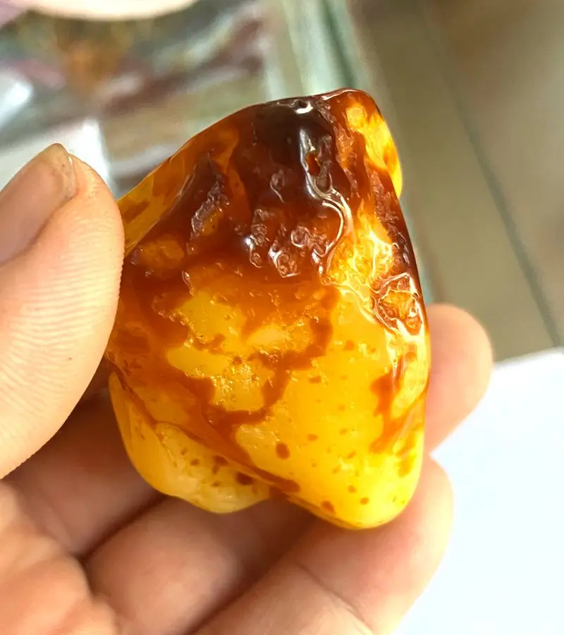 40*55mm Natural Mexican Amber Beeswax Rough Stone Pendant+100% Certified