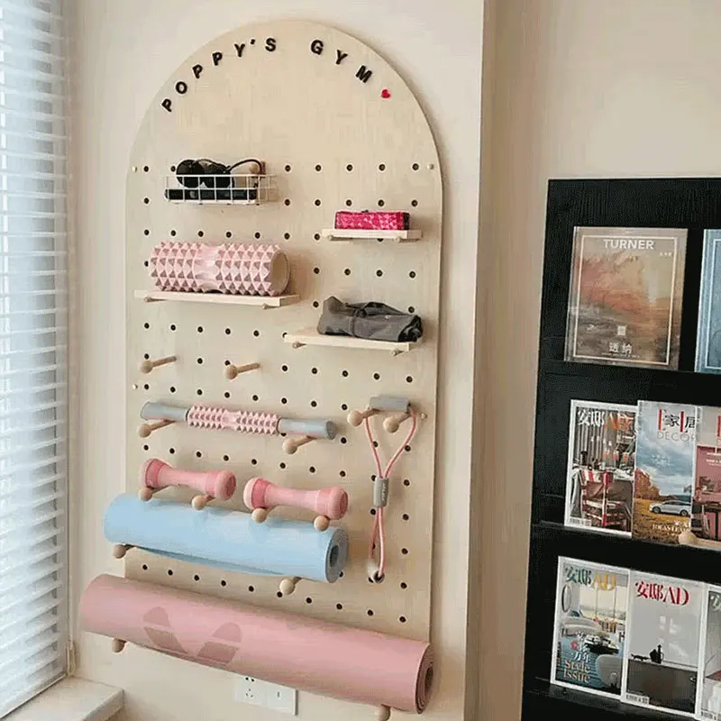 Fan-shaped hole plate Customized arched commercial non-punching model wall-mounted coat rack storage device